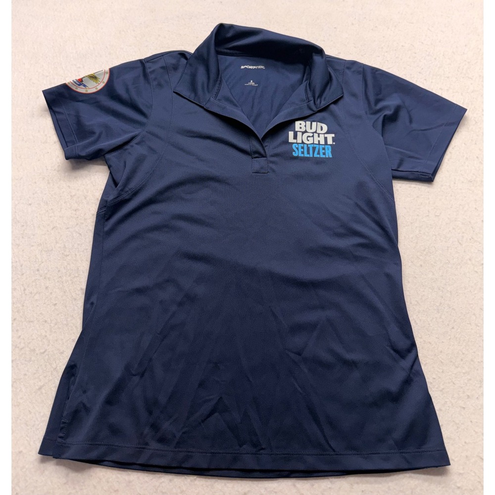 Sport-Tek Bud Light Seltzer Navy Blue Performance Polo Shirt Womens Small S